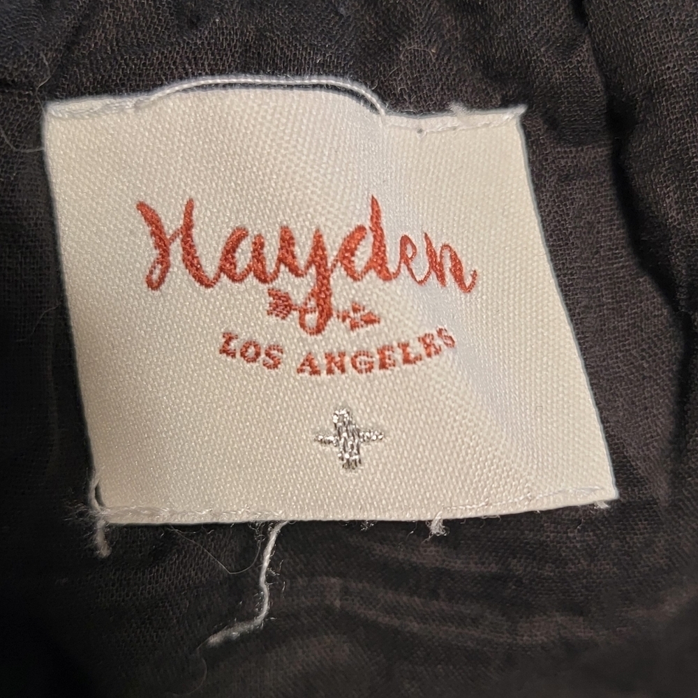 Hayden Los Angeles Linen Blend Paper Bag Waist Wide Leg Resortwear Whimsigoth 3X - Picture 7 of 9